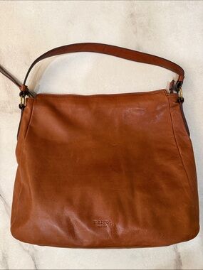 margot Warm Cognac Leather Shoulder Bag